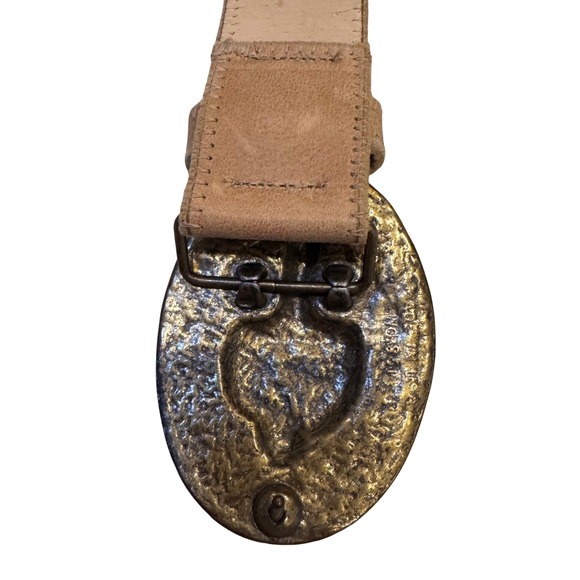 Elite Vintage Oval Turquoise & Amber Inlay Suede Leather Belt M Women's - Picture 7 of 10